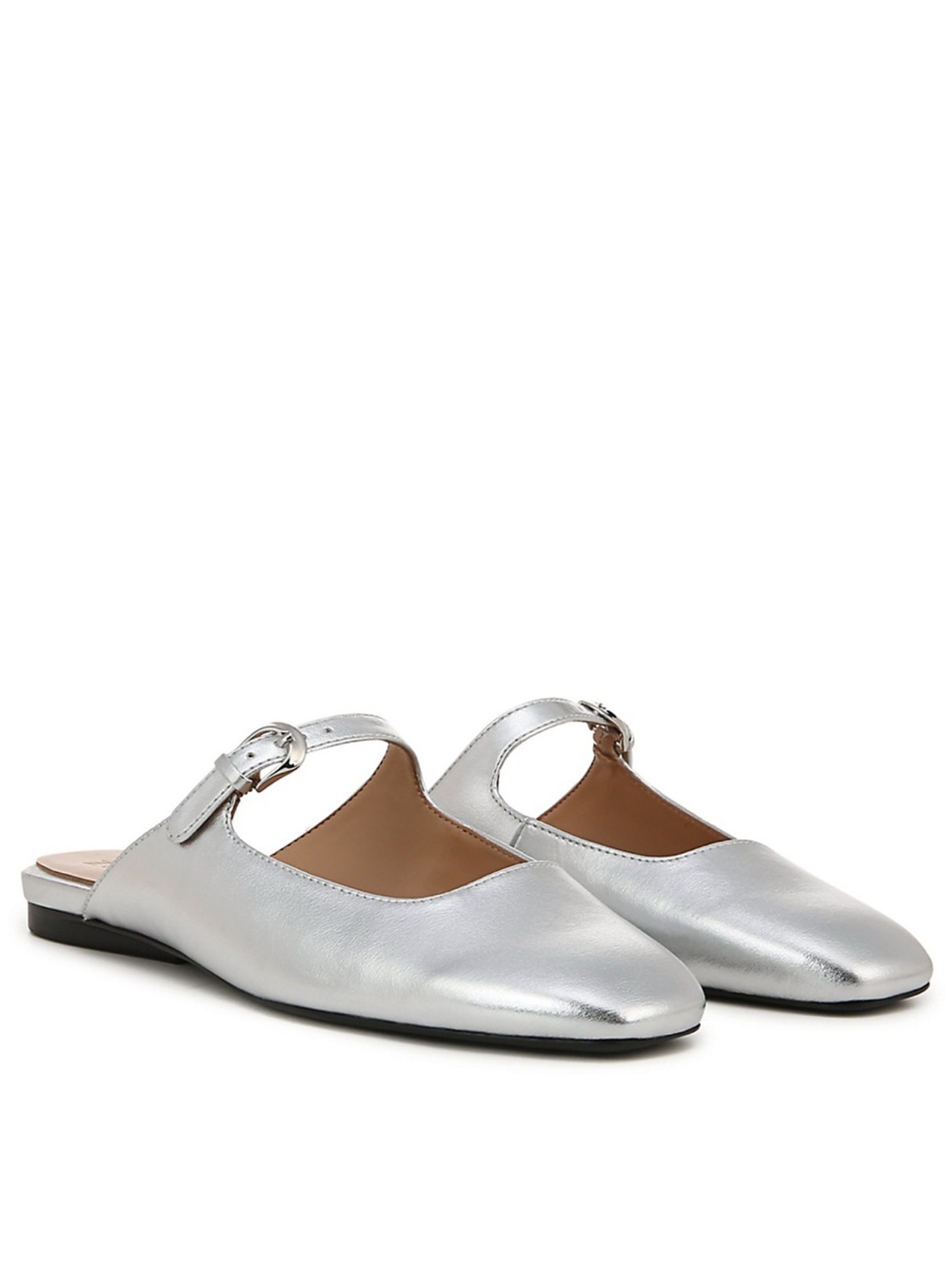Naturalizer Apple Mary Jane Mule in Silver Metallic Size 7.5 NEW w/out Box Chic